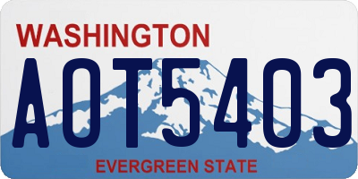 WA license plate AOT5403