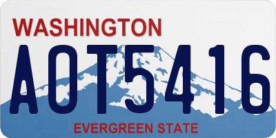 WA license plate AOT5416