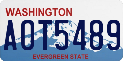 WA license plate AOT5489