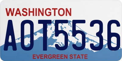 WA license plate AOT5536