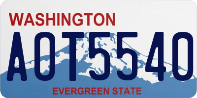 WA license plate AOT5540
