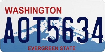 WA license plate AOT5634