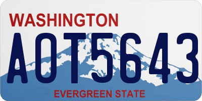 WA license plate AOT5643