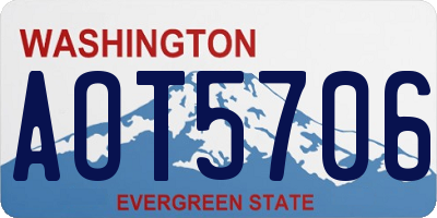 WA license plate AOT5706