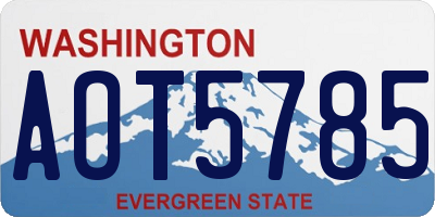 WA license plate AOT5785