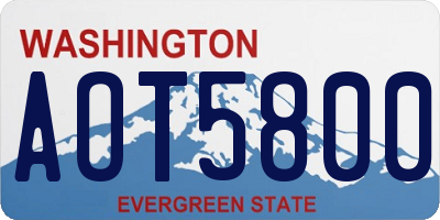 WA license plate AOT5800
