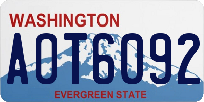 WA license plate AOT6092