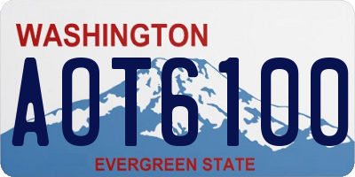 WA license plate AOT6100