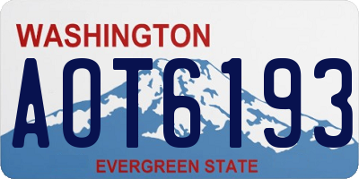 WA license plate AOT6193