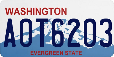 WA license plate AOT6203