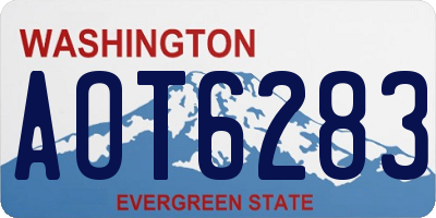 WA license plate AOT6283
