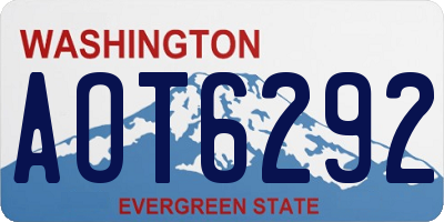 WA license plate AOT6292