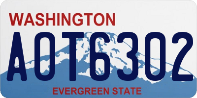 WA license plate AOT6302