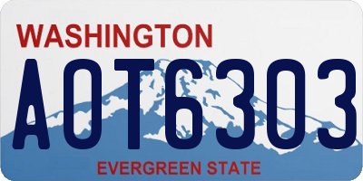 WA license plate AOT6303