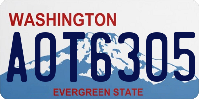 WA license plate AOT6305