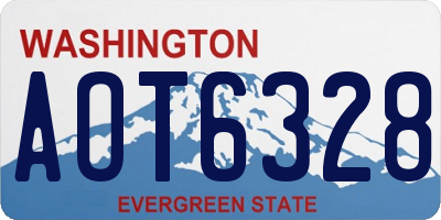 WA license plate AOT6328