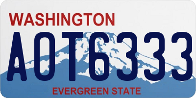 WA license plate AOT6333