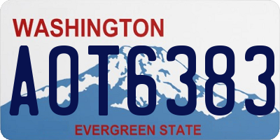 WA license plate AOT6383