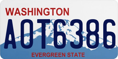 WA license plate AOT6386