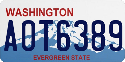 WA license plate AOT6389