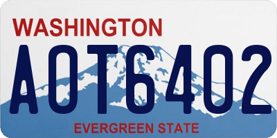 WA license plate AOT6402
