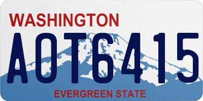WA license plate AOT6415