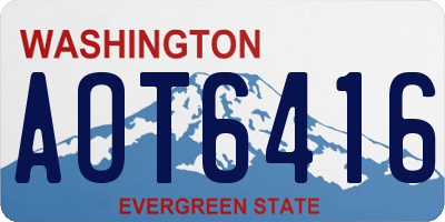 WA license plate AOT6416