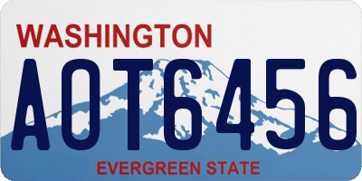 WA license plate AOT6456