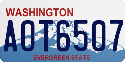 WA license plate AOT6507