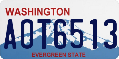 WA license plate AOT6513