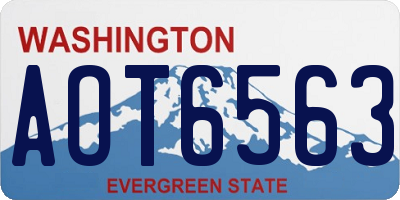 WA license plate AOT6563
