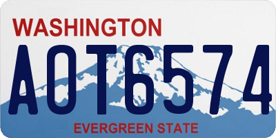 WA license plate AOT6574