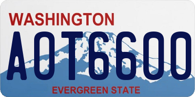 WA license plate AOT6600