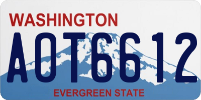 WA license plate AOT6612