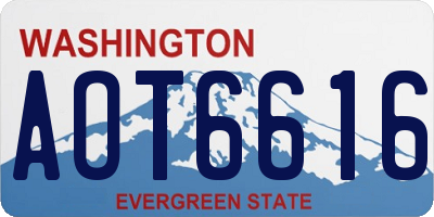 WA license plate AOT6616
