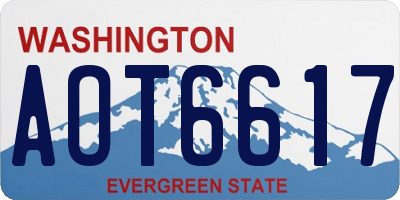 WA license plate AOT6617