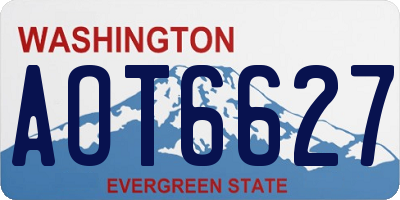 WA license plate AOT6627