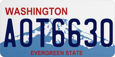 WA license plate AOT6630