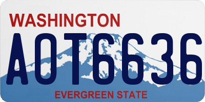 WA license plate AOT6636