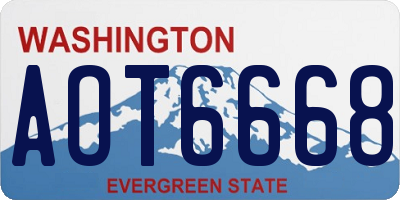 WA license plate AOT6668