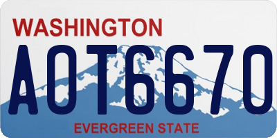 WA license plate AOT6670