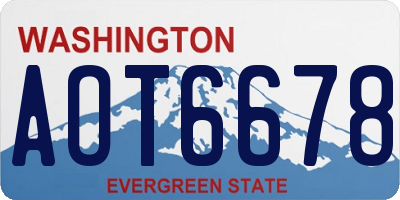 WA license plate AOT6678