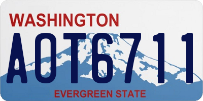 WA license plate AOT6711