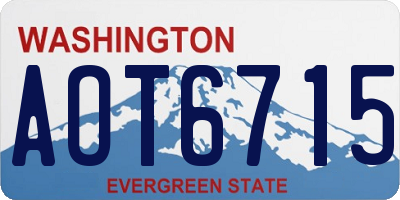 WA license plate AOT6715