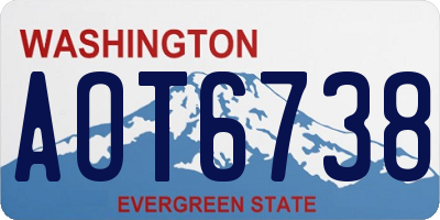 WA license plate AOT6738