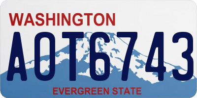 WA license plate AOT6743
