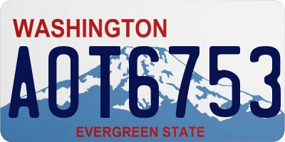 WA license plate AOT6753