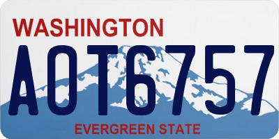 WA license plate AOT6757