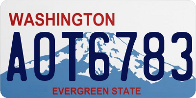 WA license plate AOT6783