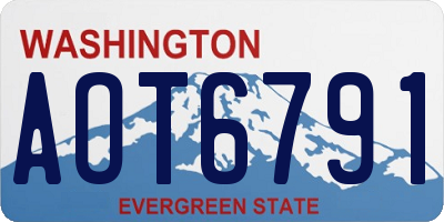 WA license plate AOT6791